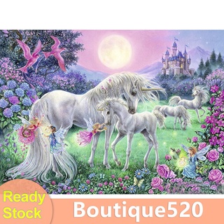 Bou【Stock】ชุดปักครอสติช Diy เย็บปักถักร้อยรูปม้า 11CT