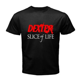 คอลูกเรือเสื้อยืดคอกลมเสื้อยืด พิมพ์ลาย Dexter Slice of Lifeผ้าฝ้ายแท้