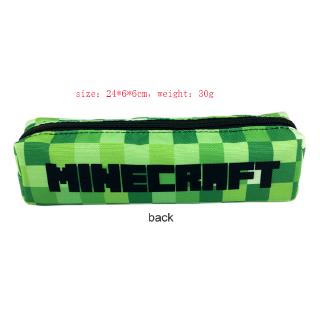 กระเป๋าดินสอ ผ้าแคนวาส ขนาดใหญ่ จุของได้เยอะ ลายการ์ตูนอนิเมะ Minecraft น่ารัก สีเขียว เหมาะกับงานปาร์ตี้ สําหรับเด็กนักเรียน