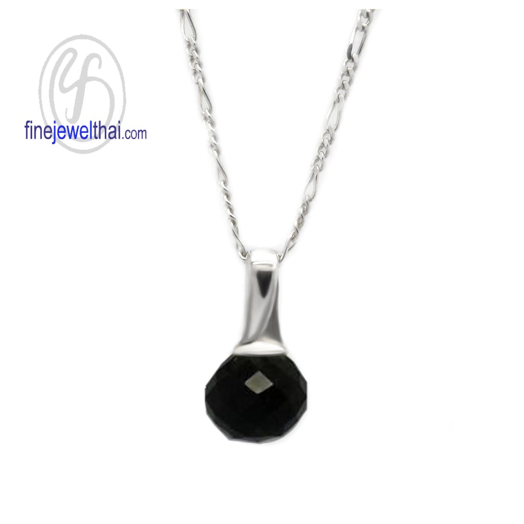 finejewelthai-จี้เงิน-จี้นิล-จี้พลอย-จี้ประจำเดือนเกิด-onyx-silver925-black-spinel-p1041on00