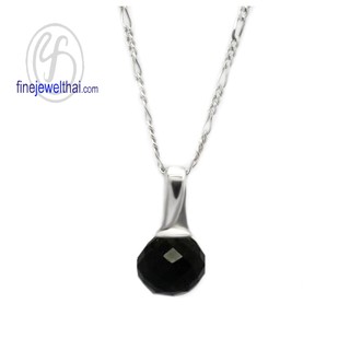 Finejewelthai จี้เงิน-จี้นิล-จี้พลอย-จี้ประจำเดือนเกิด/ Onyx-Silver925-Black spinel - P1041on00