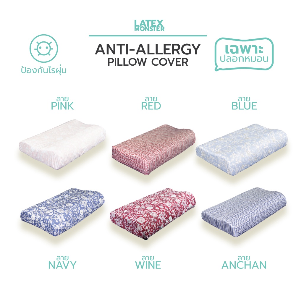 ภาพหน้าปกสินค้าปลอกหมอนยางพารากันไรฝุ่น และสารก่อภูมิแพ้ได้ถึง 99.9% ทดสอบโดยศูนย์วิจัยไรฝุ่นโรงพยาบาลศิริราช -Anti Allergy Pillow Case