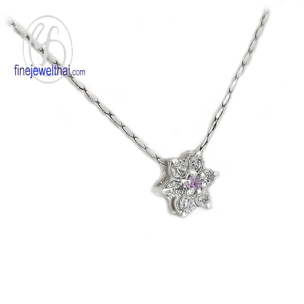 finejewelthai-จี้อะเมทิสต์-อะเมทิสต์-จี้เพชรcz-จี้พลอย-พลอยประจำเดือนเกิด-amethyst-silver-pendant-birthstone-p1023amt-2