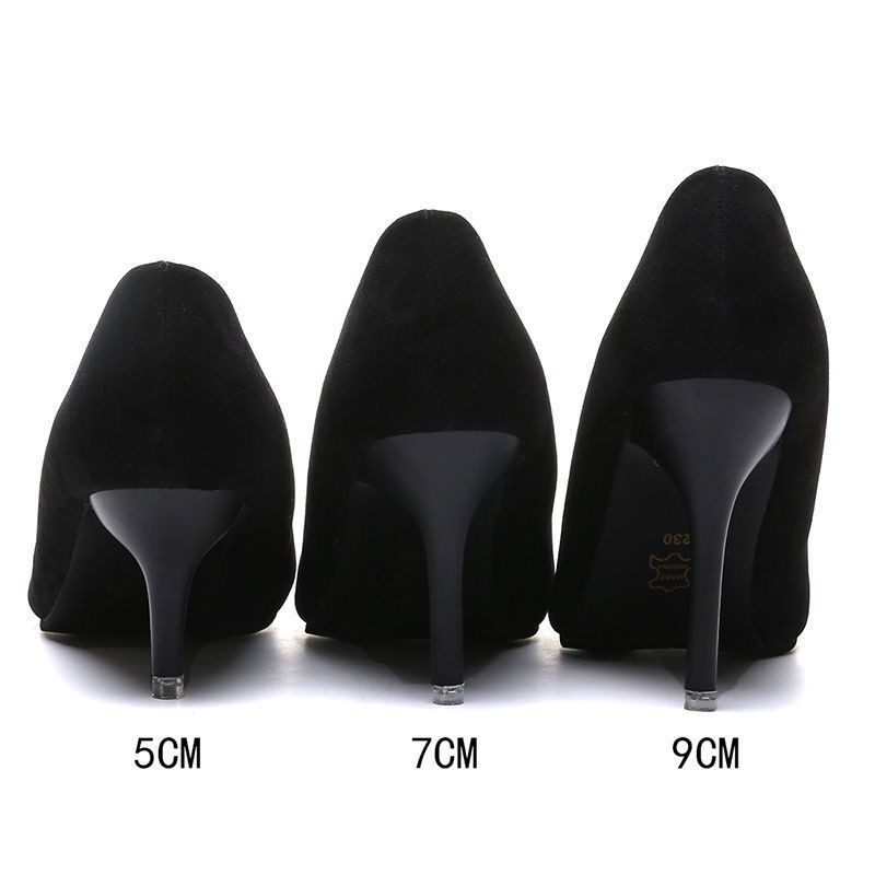 ภาพหน้าปกสินค้ามีสินค้ารองเท้าส้นสูงส้นเข็มสตรีรองเท้าทำงานสีดำมืออาชีพ จากร้าน ysq715h3zz บน Shopee