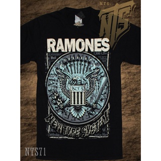 【Hot】NTS 71 Ramones ROCK เสื้อยืด เสื้อวง เสื้อดำ สกรีนลายอย่างดี ผ้าหนานุ่ม ไม่หดไม่ย้วย NTS T SHIRT S M L XL XXL
