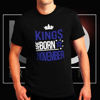 เสื้อยืดชาย เสื้อยืดเด็กผช Kings are Born in พฤศจิกายน ตํานานเกิด Tshirt สําหรับผู้ชาย 04 h0A Tee