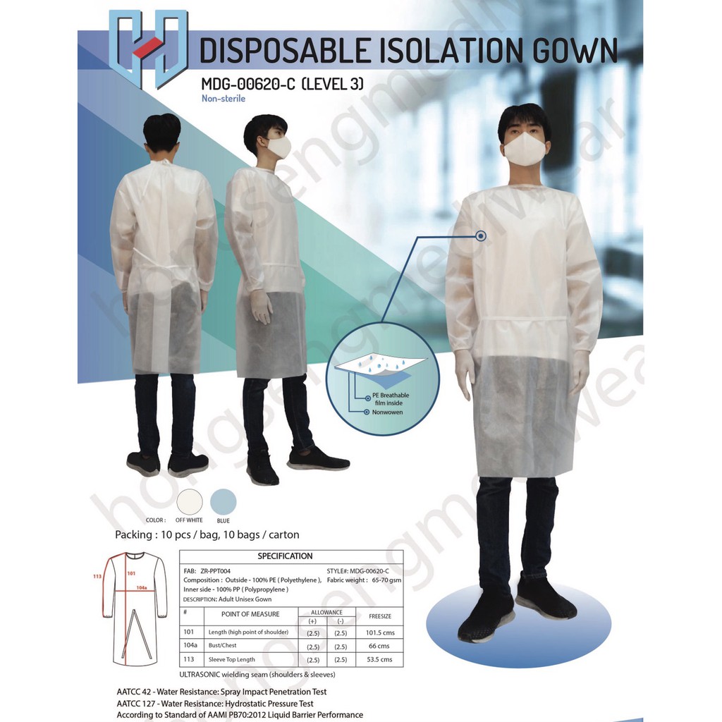 ISOLATION GOWN Level 3 Shopee Thailand