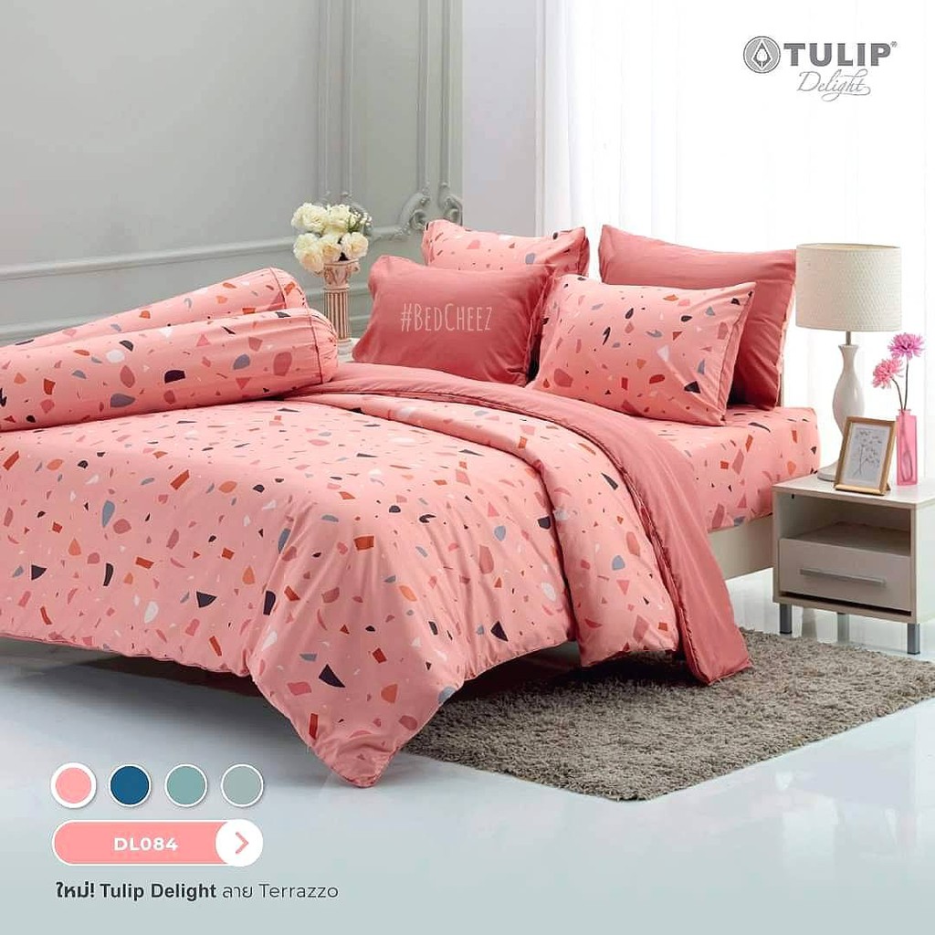 ผ้าปูที่นอน-ไม่นวม-พิมพ์ลาย-tulip-delight-ลายจุด-ลายหินขัด-terrazzo-ทอแน่น-ผ้านุ่ม-สีไม่ตก