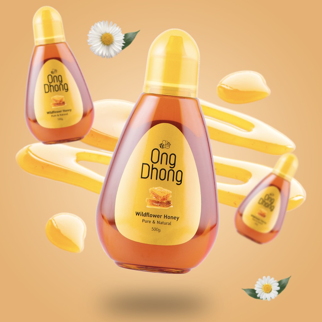 ภาพหน้าปกสินค้าOngDhong Wildflower Honey (Squeeze Bottle) 500g น้ำผึ้งอองตอง น้ำผึ้งดอกไม้ป่า (ขวดบีบ) 500 กรัม