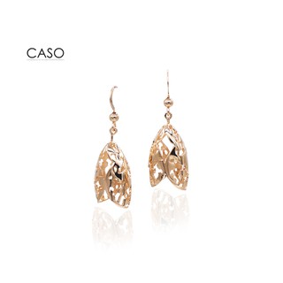 CASO Jewelry ต่างหูทรงรังไหม ลายฉลุผีเสื้อ แบบห้อยสีชมพู สำหรับใส่ทำงาน ของขวัญวันเกิด ของขวัญ