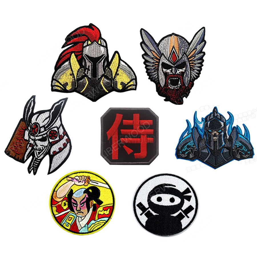 japanese-bushido-ninja-warrior-sword-kabuki-japan-samurai-armour-warrior-embroidery-patches-military-badge