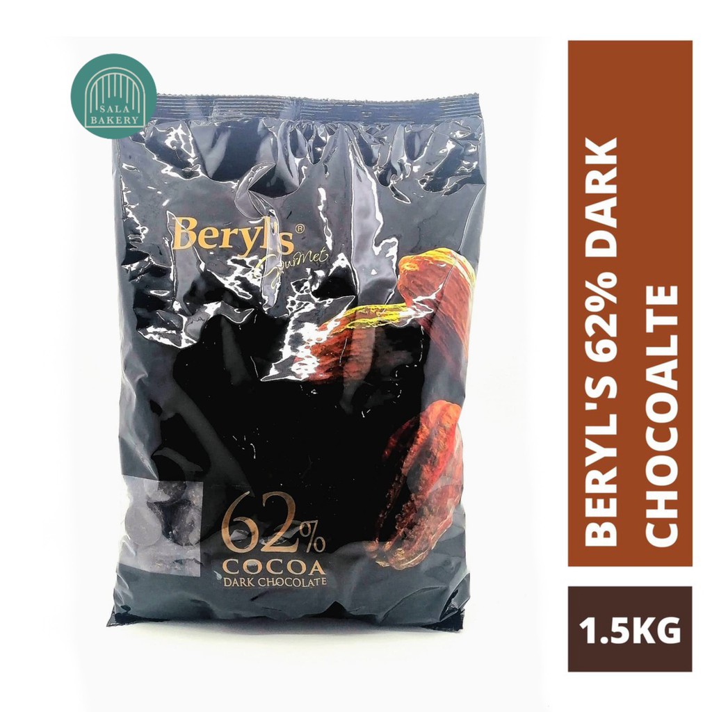 ภาพหน้าปกสินค้าBeryls 62% Cocoa Dark Chocolate 1.5 kg จากร้าน salabakery บน Shopee