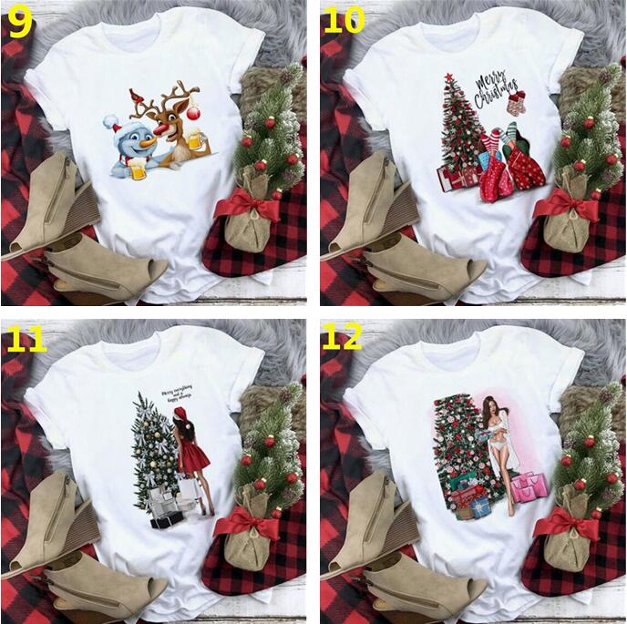 fashion-women-t-shirt-new-year-merry-tee-christmas-graphic-t-shirt-female-teesเสื้อยืดผู้หญิง