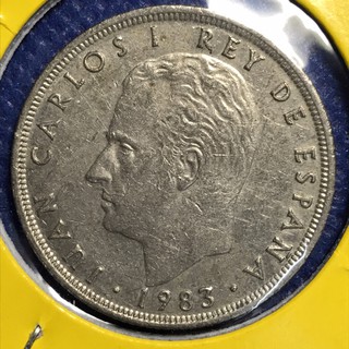 เหรียญรหัส14780 เหรียญเก่า 1983 สเปน 25 PESETAS ของแท้ เหรียญต่างประเทศ หายาก น่าสะสม