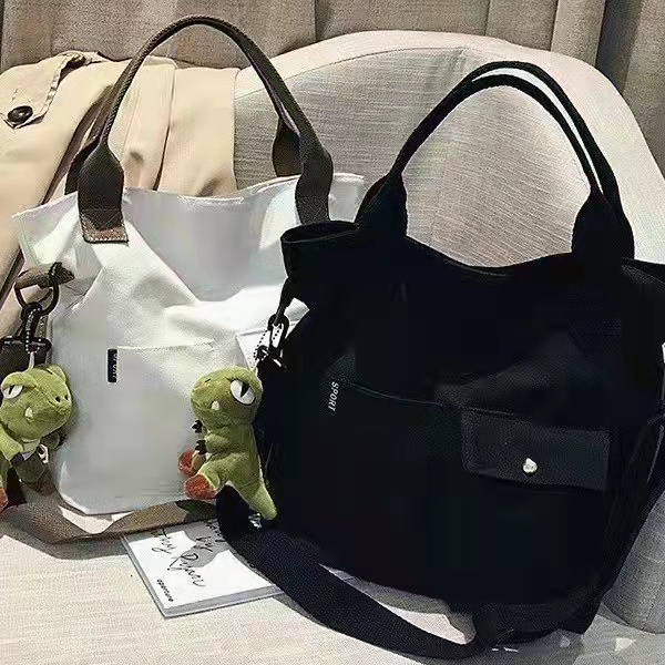 แถมกระเป๋าใบเล็ก(ส่งจากไทย/พร้อมส่ง) ใบใหญ่ ผ้าหนา กระเป๋าผ้าสะพายข้าง ...