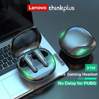 Lenovo XT92 TWS หูฟังเกมมิ่งบลูทูธไร้สาย 5.1 ความล่าช้าต่ํา พร้อมไมโครโฟน 3D สเตอริโอเบส True Wireless Gamer Earbuds
