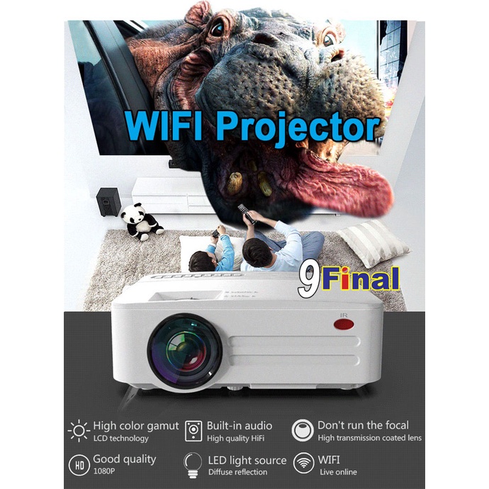 โปรเจคเตอร์-wifi-cy-4001ไวไฟโปรเจคเตอร์-ดู-netflix-projector-ต่อเน็ต-ดูหนัง-ดูหนังจอใหญ่-smart-phone-ต่อจากมือถือได้