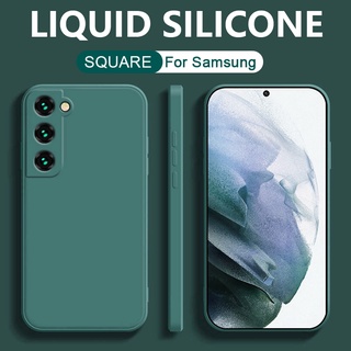 เคสมือถือ ซิลิโคน แบบนิ่ม ขอบเหลี่ยม สำหรับ Samsung Galaxy S22 Plus S22 Ultra S21 FE