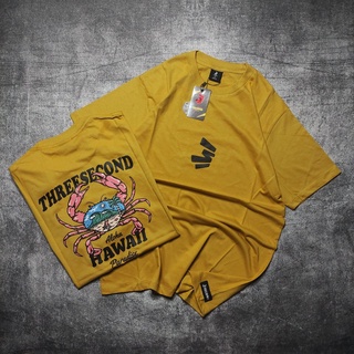 เสื้อยืด ลาย Hawaii PARADISE 3SECOND สีเหลือง นําเข้า 3 วินาที