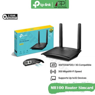 💥จัดส่งฟรี💥TP-LINK Router 4G LTE 300Mbps รุ่นMR100(เร้าเตอร์ใส่ซิม)รับประกัน3ปี