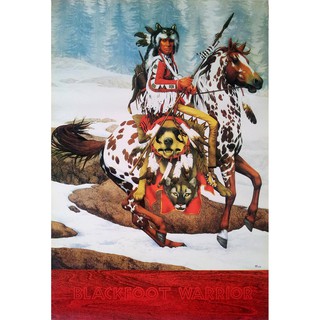 โปสเตอร์ ภาพกราฟฟิก อเมริกัน อินเดียแดง Native American Indian Graphic POSTER 21”x30” Inch Painting Western V17