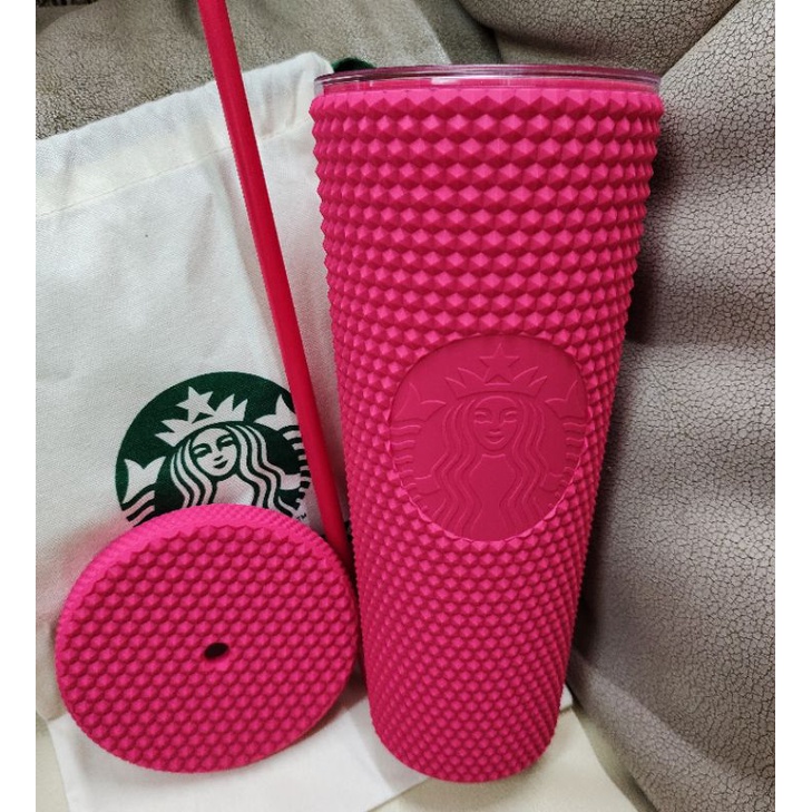 starbucks-แก้วหนาม-bling-ruby-pink-cold-cup-24oz