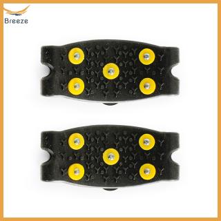 1 Pair Outdoor Simple Silicone Non Slip 5 Teeth Ice Snow Shoe Grip Cover Spike Crampon Cleat Attaches Black