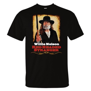 [S-5XL] เสื้อยืด พิมพ์ลาย Stranger Willie Nelson Western Movie สไตล์ตลก สีแดง สําหรับผู้ชาย