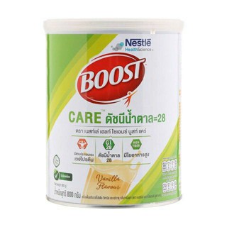 สินค้า BOOST Care(800G) มีส่วนประกอบของ เวย์โปรตีน มีใยอาหารสูง