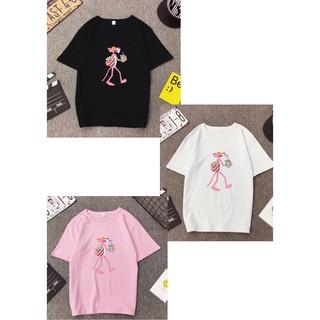 เสื้อยืดลายการ์ตูนPINK PANTHER(เสือชมพู) ใส่แล้วน่ารัก สวย แมทช์กับทุกลุค