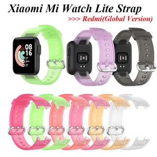 Xiaomi Mi Watch Lite สายนาฬิกาข้อมือ ซิลิโคนนิ่ม ใส สําหรับ Xiaomi Redmi Watch 2 Lite เปลี่ยนได้ สายรัดข้อมือ เข็มขัด อุปกรณ์เสริมนาฬิกา