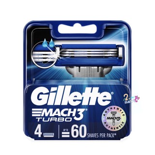 Gillette Mach 3 ยิลเลตต์ มัคทรีเทอร์โบ ใบมีดโกน แพ็ค 4