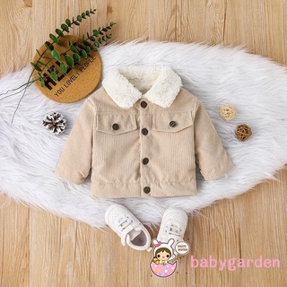 Babygarden เสื้อแจ็กเก็ตแขนยาว คอปก ผ้ากํามะหยี่ขนนิ่ม สีเบจ แฟชั่นฤดูใบไม้ร่วง ฤดูหนาว สําหรับเด็กผู้ชาย และเด็กผู้หญิง อายุ 3 เดือน - 3 ปี