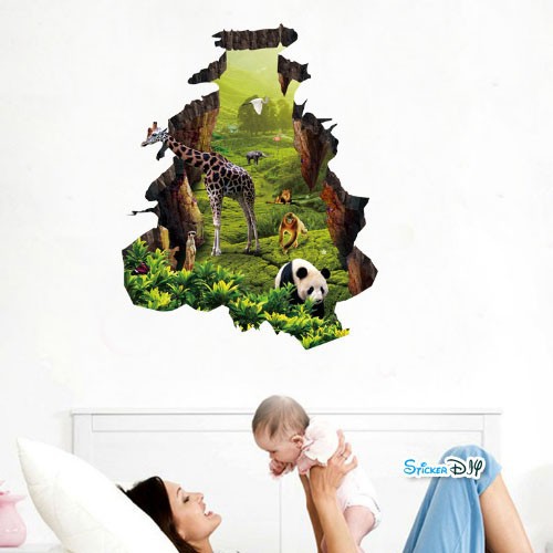 wall-sticker-สติ๊กเกอร์ติดผนัง-3d-natural-wild-ii-กว้าง65cm-xสูง81cm