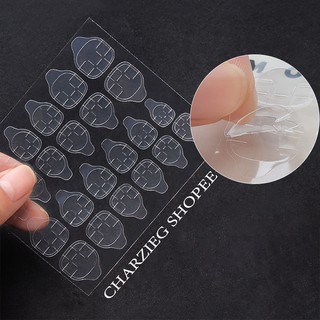 CHARZIEG กาวติดเล็บปลอม ซิลิโคนติดเล็บ PVC Jelly Nail Glue Sticker (รุ่นแผ่นใหญ่24ชิ้น)