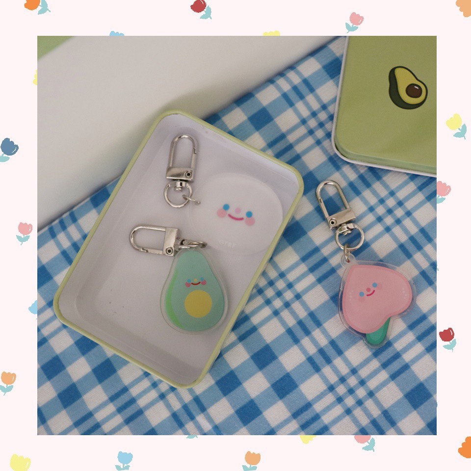 พร้อมส่ง-ins-พวงกุญแจการ์ตูนเกาหลี-cartoon-cloud-smiley-face-pendant-girls-heart-accessories