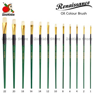 Renaissance flat / filbert oil brush I พู่กันสีน้ำมัน