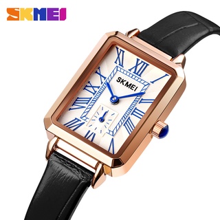 Skmei นาฬิกาข้อมือ สายหนัง กันน้ํา หน้าปัดขนาดเล็ก หรูหรา แฟชั่นสําหรับผู้หญิง