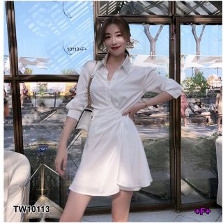 ✔️🗣🙋‍♀💃Dress เดรสคอปกแขนยาวสีขาวหรูๆ👈✔️🗣💃