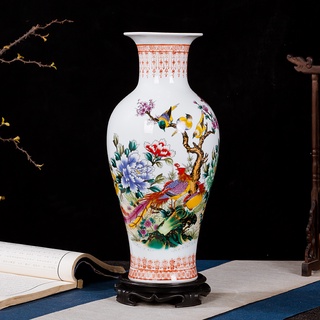 Jingdezhen แจกันจีนตกแต่งดอกไม้ Porcelain ขนาดใหญ่ขวด Simple Home งานฝีมือตกแต่ง BoguED IN