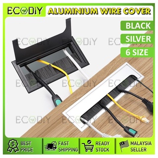 Ecodiy ฝาครอบสายไฟ อลูมิเนียม ทรงสี่เหลี่ยมผืนผ้า สําหรับโต๊ะคอมพิวเตอร์