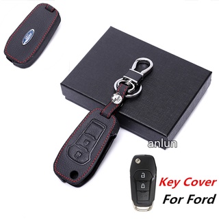 สินค้า 【Ready Stock】เคสกุญแจรถยนต์หนังแท้ 2 ปุ่มกดสําหรับ ford range