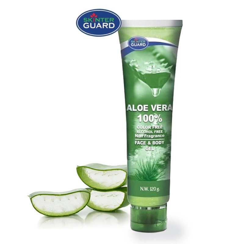 สินค้าขายดี-skinter-guard-aloe-vera-100-สูตรอ่อนโยน-ปราศจากน้ำหอม-แอลกอฮอล์-และสี-บำรุงผิวหน้าและผิวกาย-120-กรัม