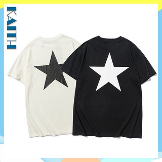 พร้อมส่ง เสื้อยืดแขนสั้น ผ้าฝ้าย ทรงหลวม พิมพ์ลายดาว ขนาดใหญ่ เหมาะกับฤดูร้อน สไตล์ฮิปฮอป สําหรับผู้ชาย และผู้หญิงS-5XL