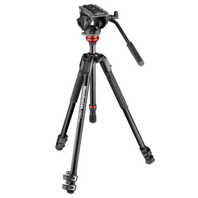 ขาตั้งกล้องพร้อมหัวแพนวิดีโอระบบน้ำมัน-manfrotto-500-fluid-video-head-with-190x-video-aluminum-tripod-ประกันศูนย์-5-ปี