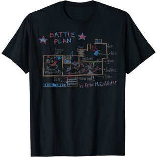 T-shirt  เสื้อยืด พิมพ์ลายคณิตศาสตร์ตลก Home Alone Kevin Mcallister Battle PlanS-5XL