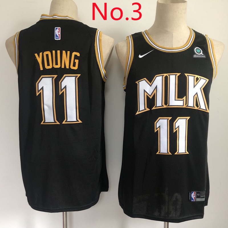 เสื้อกีฬาบาสเก็ตบอล-ลายทีม-nba-trae-young-jerseys-number-11-7-สไตล์-สําหรับผู้ชาย