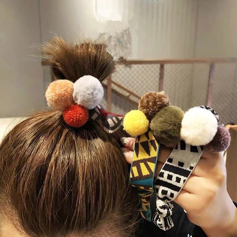 we-flower-kawaii-fur-ball-elastic-rubber-band-hair-tie-for-girls-kids-women-fashion-scrunchies-ponytail-hair-accessories