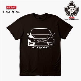 เสื้อยืด พิมพ์ลายรถยนต์ Honda Civic FD Karimake