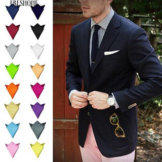 ภาพหน้าปกสินค้าFreshone Mens Satin สีทึบผ้าเช็ดหน้า Hanky ​​Pocket Square สำหรับงานแต่งงาน ซึ่งคุณอาจชอบสินค้านี้